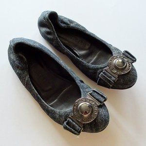Burberry Dark Blue Denim Ballet Flats
